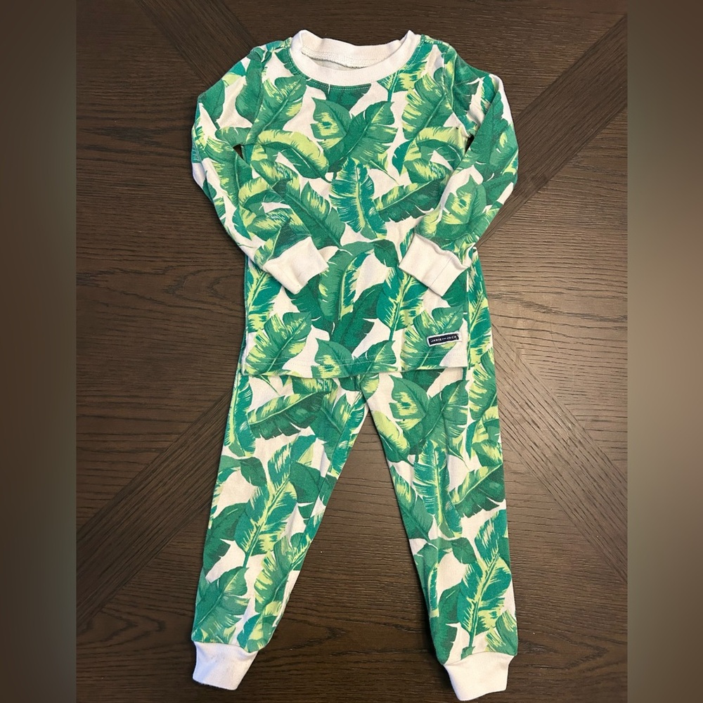Janie and Jack palm leaf print pajamas, Size 3